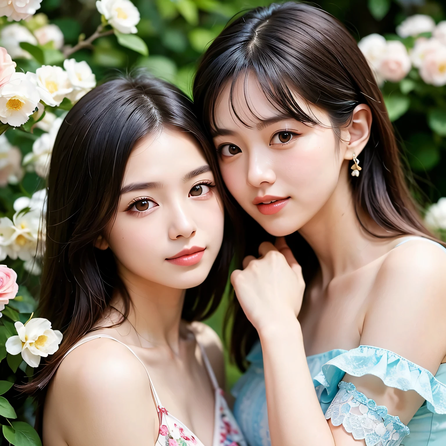 full body portrait or statue、Giorgione painting style,Arguments of two female Philosophe,math、astronomical machine、astronaut、roses in vase、fruits、Cute trinkets、smile、ancient greek costume、Ancient Roman landscape in the style of Nicolas Poussin,laughter,,Sweet and  appearance.、Caravaggio's paintings、Chiaroscuro of Caravaggio、hair tousled by the wind,Two women frolicking,cute smile, expression of ,Sexy,