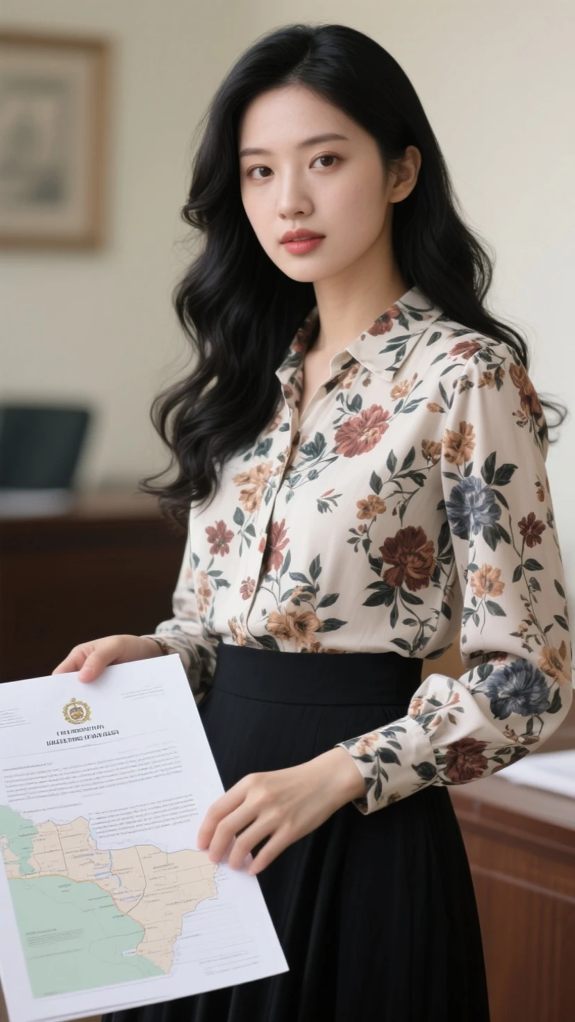 ((best quality, 8K, masterpiece: 1.3)), 1 Girl, My Fair Beauty: 1.3, (Long hair: 1.2), Floral Skirt, Long legs: 1.1, Very delicate face, Beautiful eyes, Double eyelids, outdoor