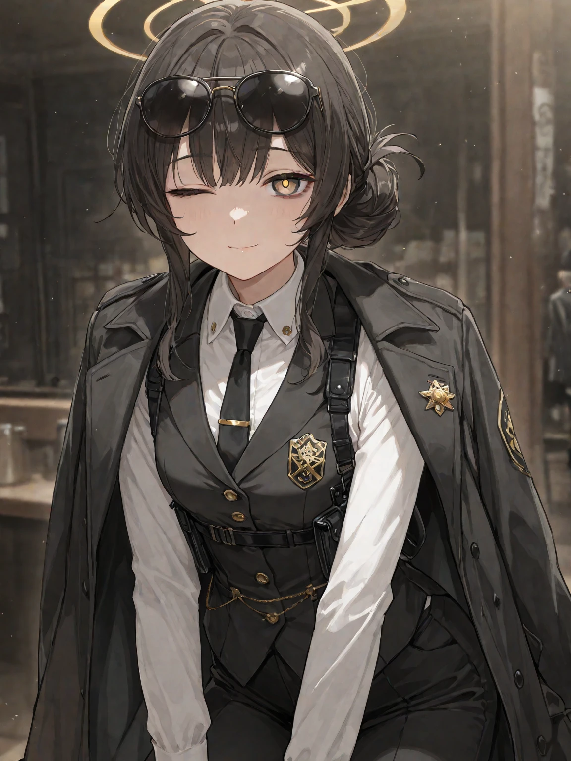 Short female detective