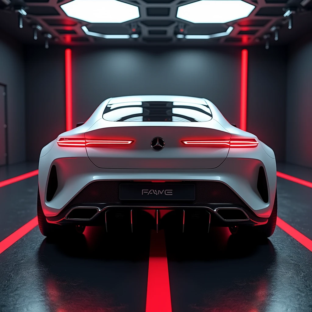 A futuristic hybrid luxury performance car combining the muscular width ...