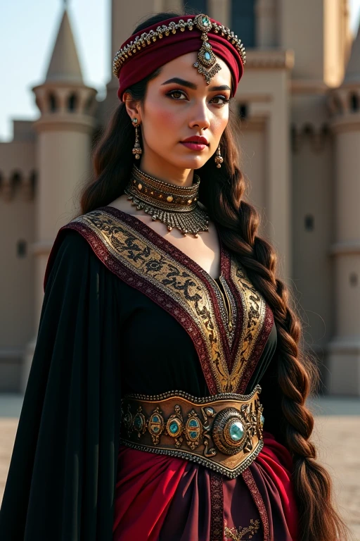 A close up of a woman in a dress with a sword - SeaArt AI