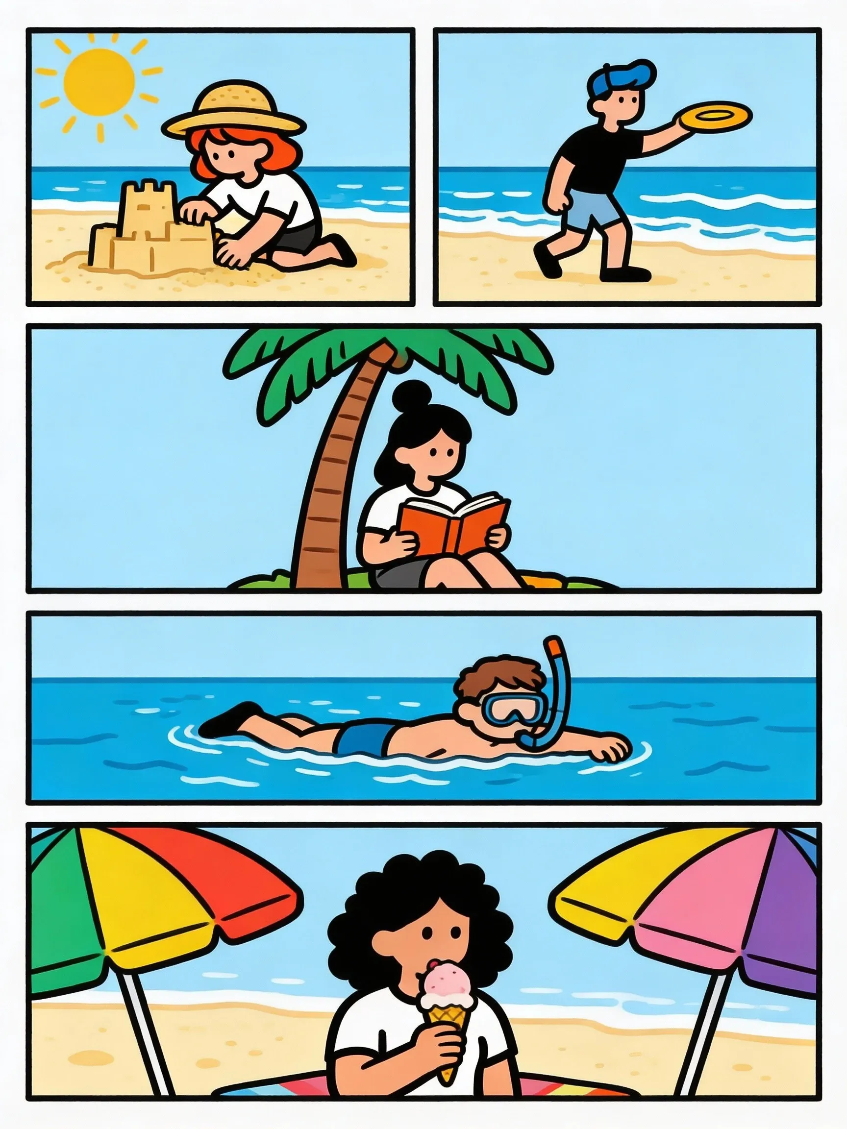 Comic Strip of Beach Vacation | ComfyUI Workflow