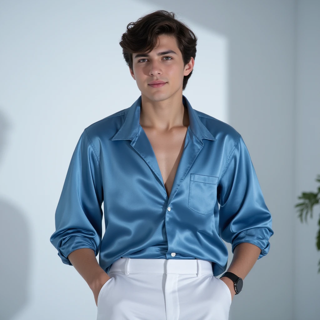 ((masterpiece)),((best quality)),8K,high detail,Very detailed, Very manly,3 men, like,fashion pose, Realistic skin texture, Light,
Royal blue style couple