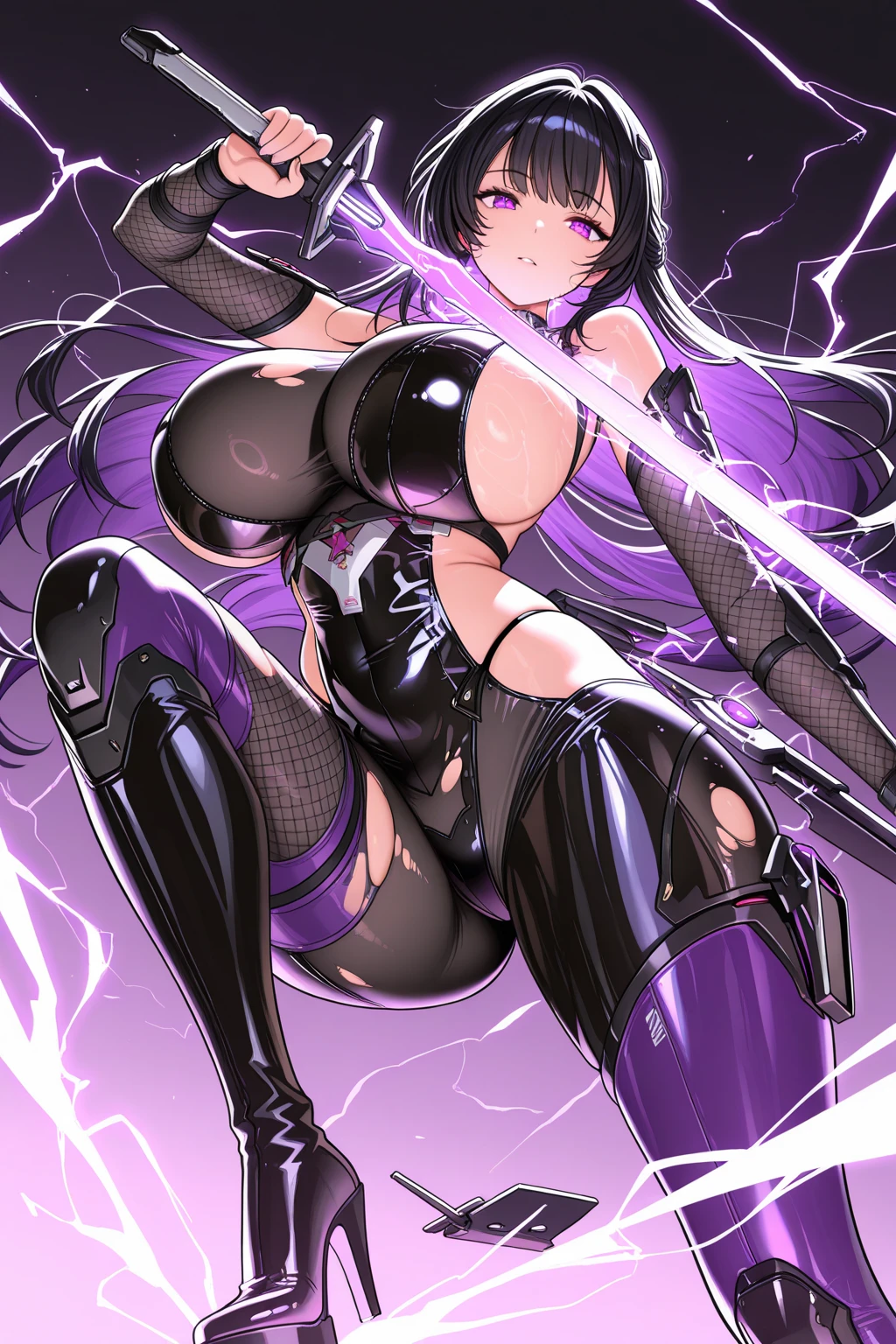 Young beautiful woman,(Highest quality,Extremely detailed depiction,Incredibly absurd high resolution,Anatomically accurate depiction,Two lovely hands, Five perfect fingers,Curvy Legs),(Glowing Skin,Shiny skin,Oilskin),(((Female Leader of an Evil Organization))),( military costume,A shiny  dress with an intricate structure,military hat,military cloak,Villain mask covering the eyes,Thigh-high boots,Long gloves,Leather Choker,pantyhose),eyelash,eye shadow,(Glowing pink eyes,There is cleavage in the chest,A  smile,Large Breasts,Glossy Lips,Shadowed face,Sitting cross-legged,Equipped with a whip),Sweat,whole body,blush,background:Futuristic secret base,Pink light,(Poses that accentuate the buttocks:1.1)