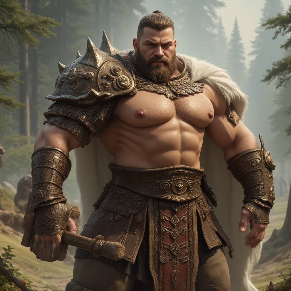 homem, barbarous, forte, medieval