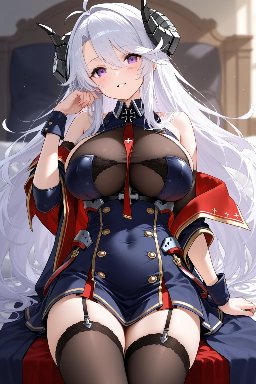 a beauty girl　　Colossal tits　White hair　Luxurious dresses　dame　Leader's sister　eleonora　　１８century　knee high socks　Pupils　skirt by the