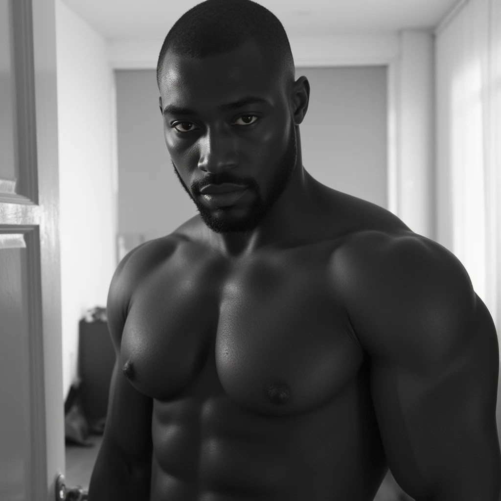 Boy with a dark-skinned goatee from Rio ((perfect)), showing the ass