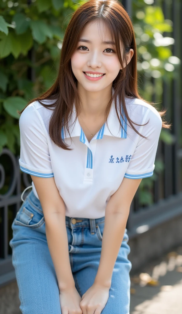 8k, highest quality, ultra details, Chinese-Indonesian campus idol named Evelyn, active in student organizations, leading and empowering her peers to create a positive impact.
