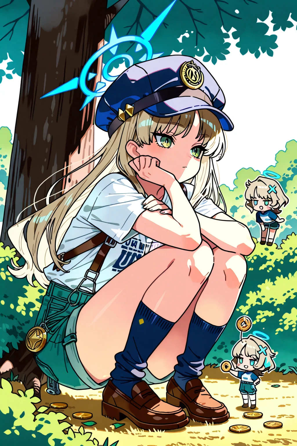 clear line, sharp line, , sweaty, embarassed, surprised, hot weather, hot, almost cry, sweat, masterpiece, no watermark, more shade, body steam, pull down pants, smile, steam comes out of body, many steam