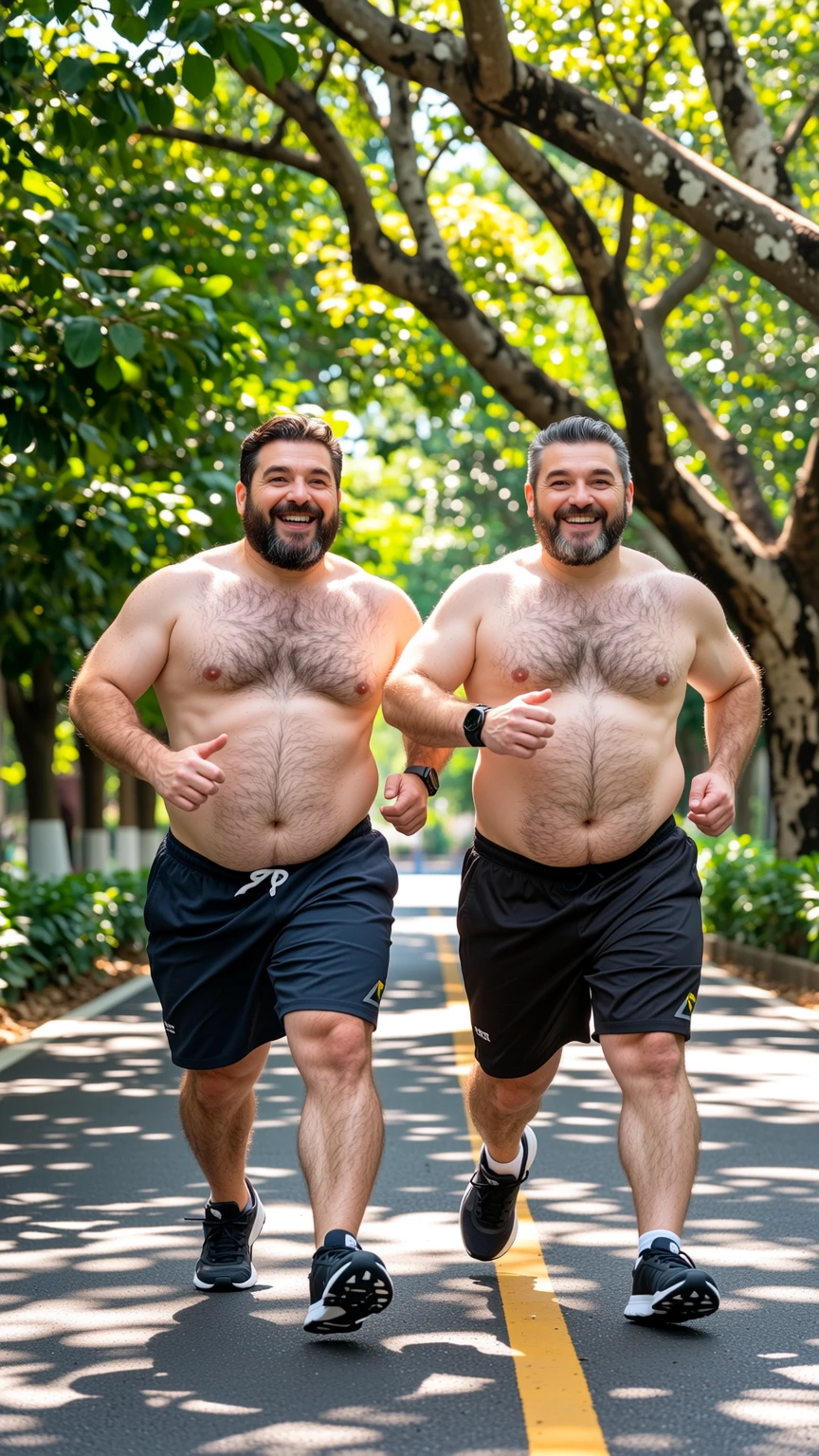 HQ photo, detailed faces, full body view, two  beerbellied over-muscular bloated white european heavyweights males with undercut clean haircuts, lycra jumpsuits, white socks and Nike air max sneakers, overfed like obese gorets, over-muscular and fatly obese, posing flexing over-inflated triple-biceps before they fight in an fight club cage match. Their white socks are visible