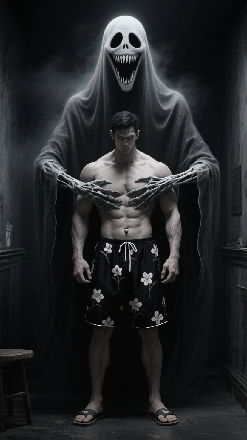 Photorealistic, ((best quality)), ((masterpiece)), (detailed), horror masculine portrait of adult model dressed up as a mummy, 50-year-old male model, evil look, dark look, powerful, mature face, sport body,slim and tall body, wearing  big bulging , Kneeling on the floor, big muscular chest, sexy pose ,perfect , male , correct male , perfect , male structure, short detailed hair, Sexy guy, looking at viewer, highest detail, superior quality, natural lighting, beautiful, sexy, correct , good composition, man focus,amazing composition, front view, HDR, volumetric lighting, ultra quality, elegant,vpl,the middle of the picture,Fujifilm XT3 photorealistic art by midjourney,(Best quality, 8k, Masterpiece).,highest detail, superior quality, natural lighting,realistic shapes, realistic skin tones,Natural eyes,realistic eyes,Open your eyes,Have chest hair, Have belly hair, Have pubic hair, antique mummy bandages, mummy costume, egyptian ruins, (Sarcophagus:1.4), 8k, high detailed, ultra-detailed, Stylish Pose, real skin texture, dark cinematic lighting, night, dark night,Fujifilm XT3 photorealistic art by midjourney