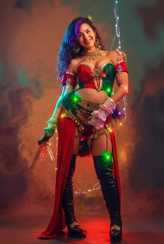 ((Masterpiece, best quality,edgQuality)),smiling,excited, 1girl,solo,standing,posing
a woman in a colorful dress with feathers ,wearing edgPlume_(feather robe)