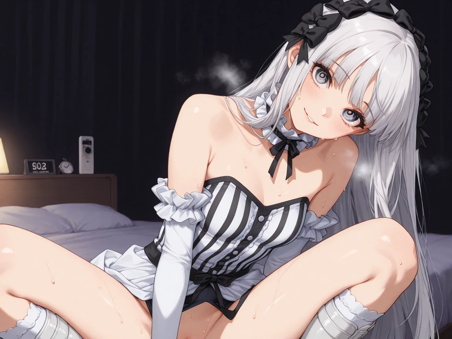 The cute little girl's lips are thick and plump.　showing 