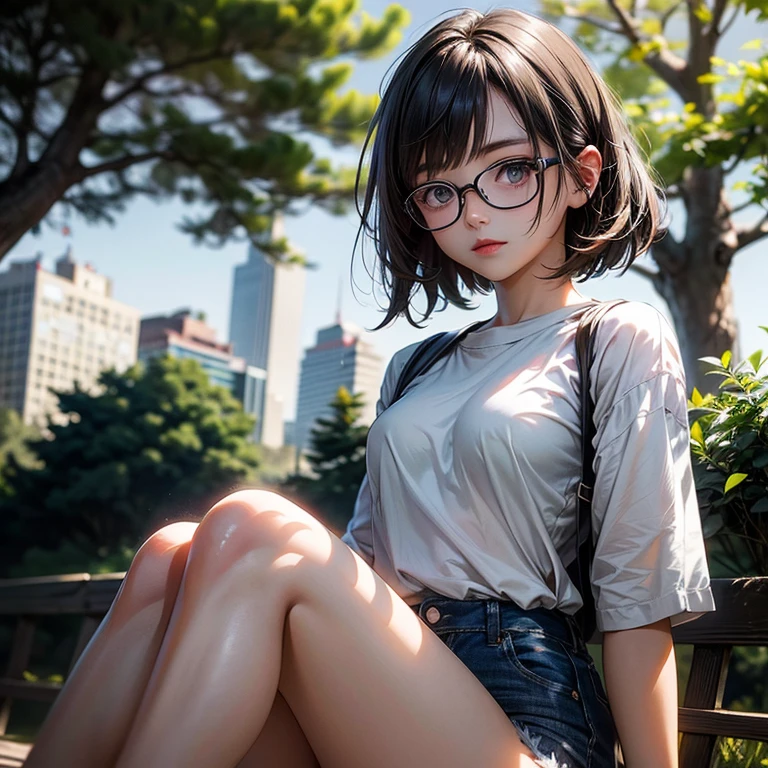 (masterpiece)), ((magnificent art)), ((masterpiece)), Dreamshaper model, a beautiful woman in high school clothes, her body is sculptural model, wearing  black pantyhose up to her knees, her face is beautiful and hyper detailed, her eyes are sweet and vibrant, her long waist length hair scattered in the wind, her skin and silky and shiny with sweaty appearance, Adobe Illustration, Trand on Artstation, 8K, hd, UHD, Lighting by REMBRADT, -