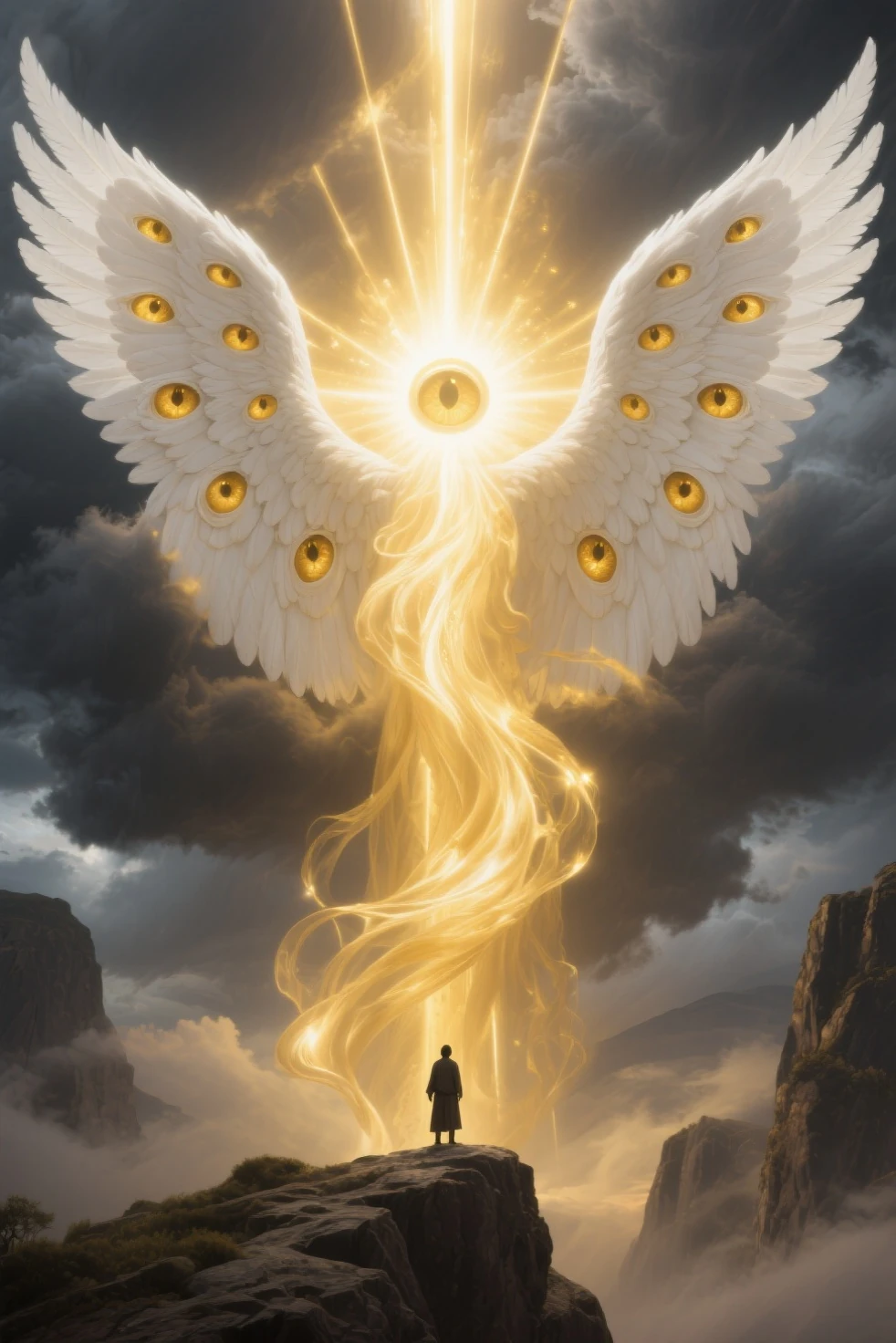 Entity Angel Trinity Biblically accurate angel, massive towering seraphim entity with ...