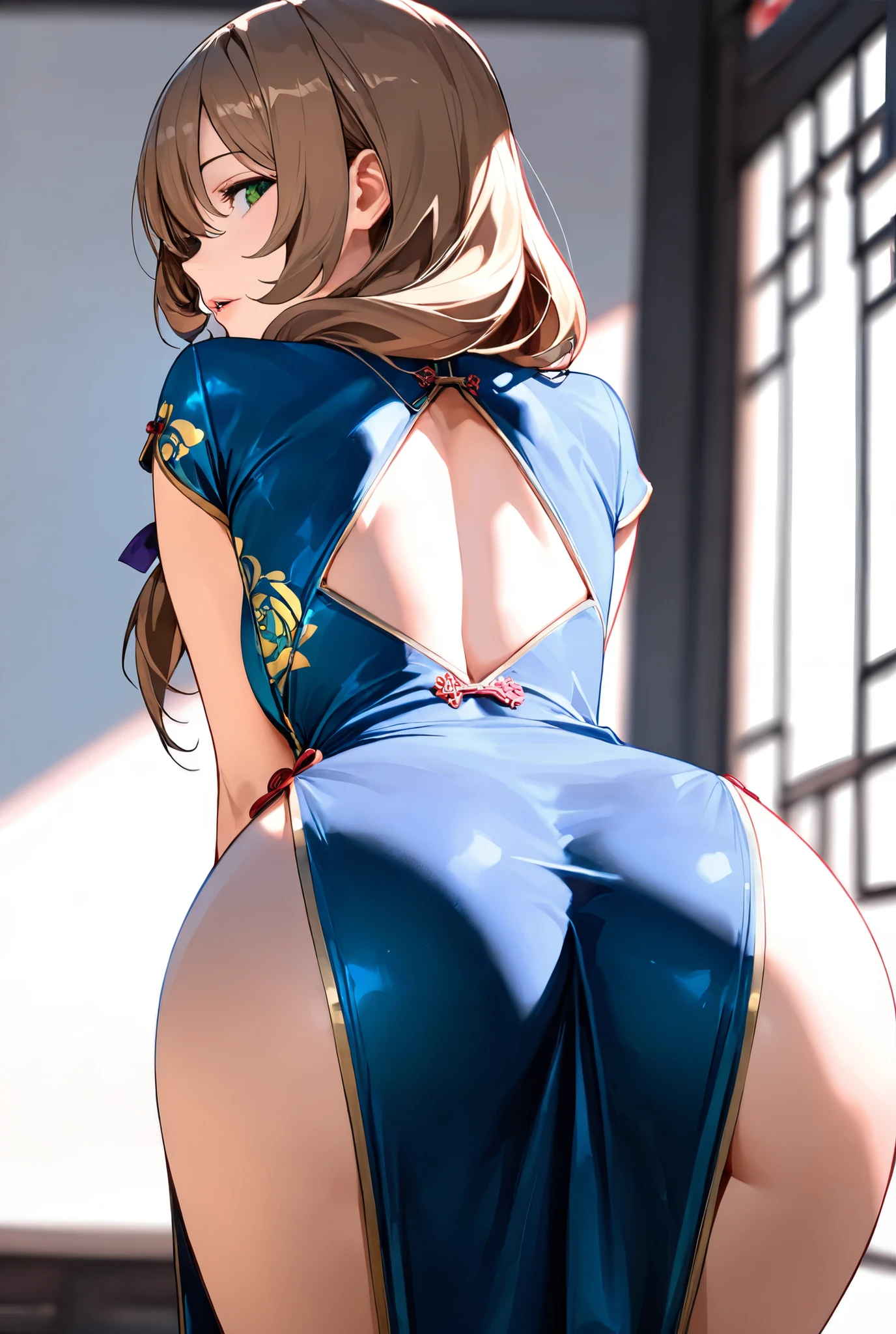 Una hermosa mujer china gentil y encantadora., Delicate and ???? clavicle, double eyelids, labios rosados, small, upturned nose, hombros descubiertos, nalgas regordetas, Hermosas piernas largas, cara enfocada, primer plano de la cara, ultra high definition, Super detail, Foto de cuerpo completo