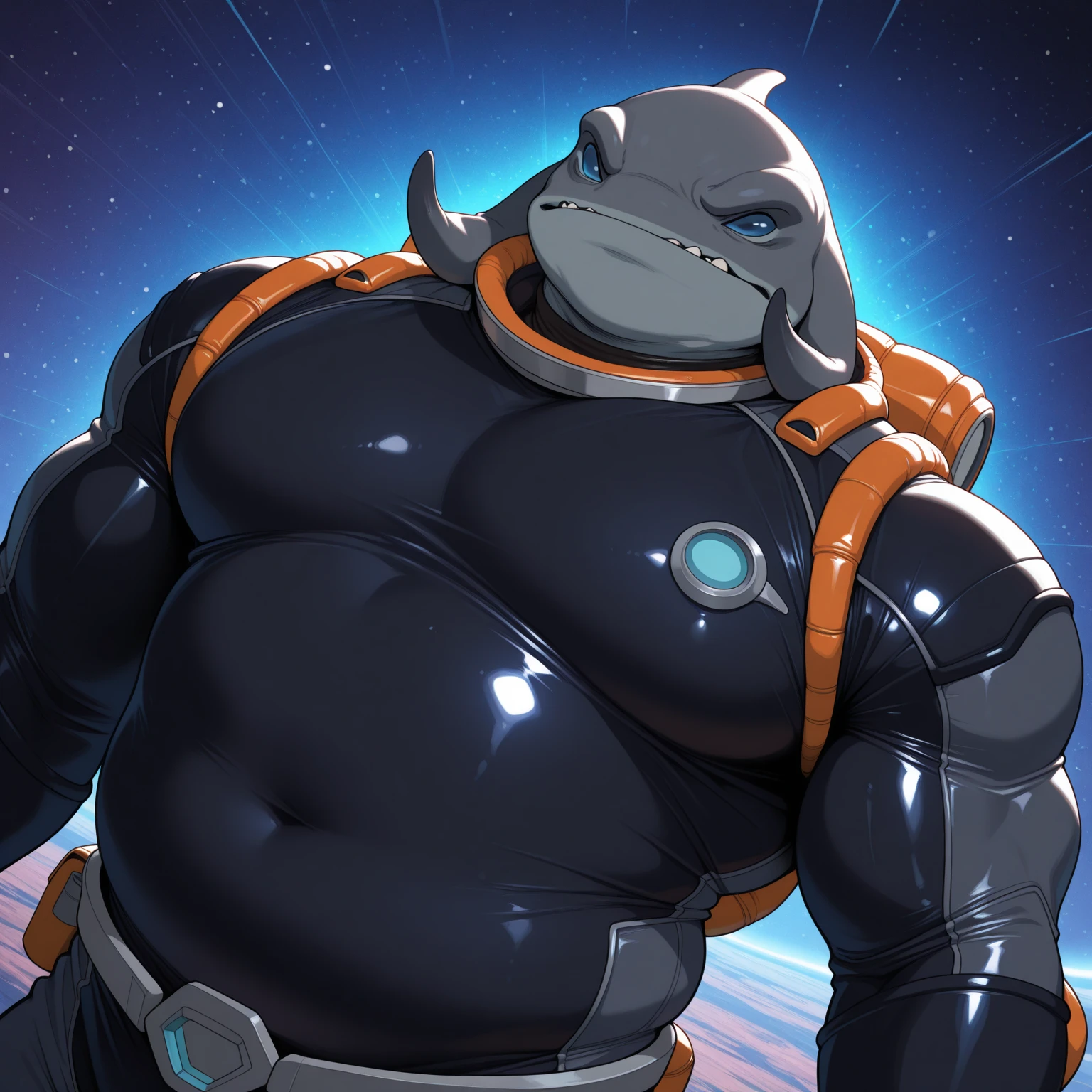 Pokemon aggron, ,, small face, s , bulging belly, , squirming belly, lumps in stomach, aroused expression 