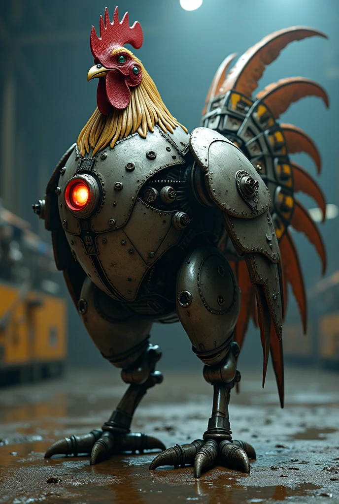 (blind box toy style:1.2), (Full Body Shot) ,  1  cute rooster,  mecha, Exquisite Helmet:1.2, glowing goggles:1.2, Cyberpunk, Dreamy Glow, Luminous neon lamp, clean, white background, ( Global illumination, raytracing, HDR, unreal render,reasonable design, high detailed, masterpiece, best quality, UHD, Cinematic Lighting)