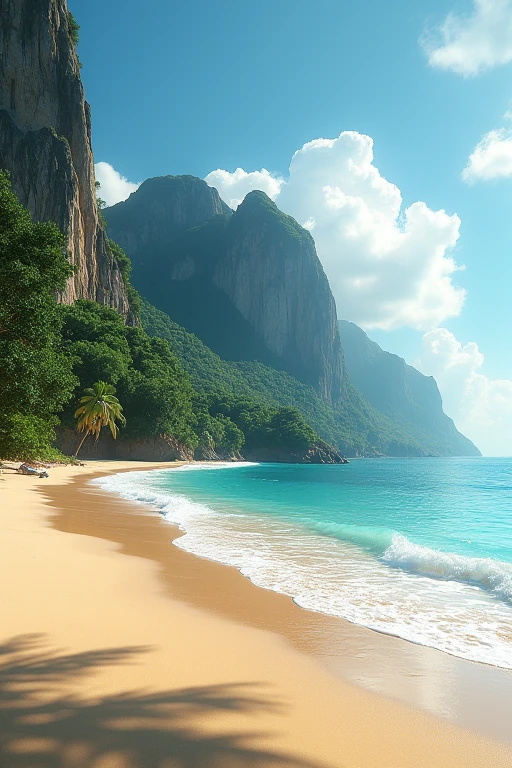 Beach sun coconuts tree waves sea   enormous tits llan large feet
