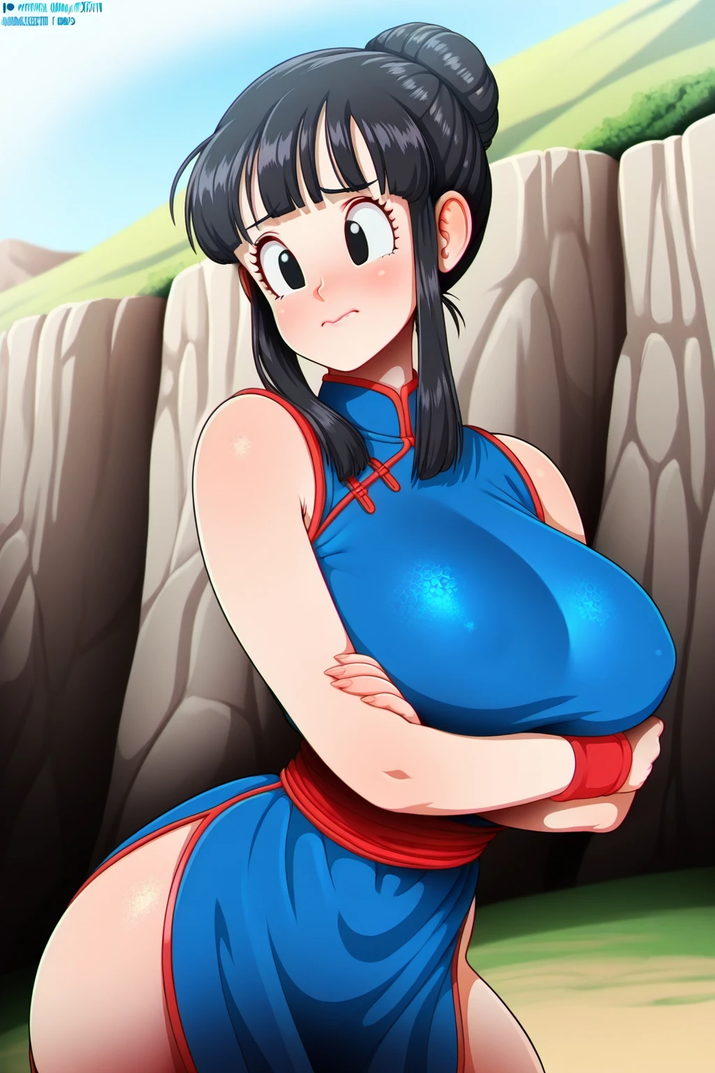 1 solo girl, Chi-Chi, , big breats, tanned skin, tanlines
