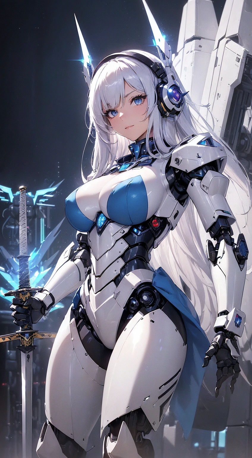 Blue shining mechanical eyes、A kind smile