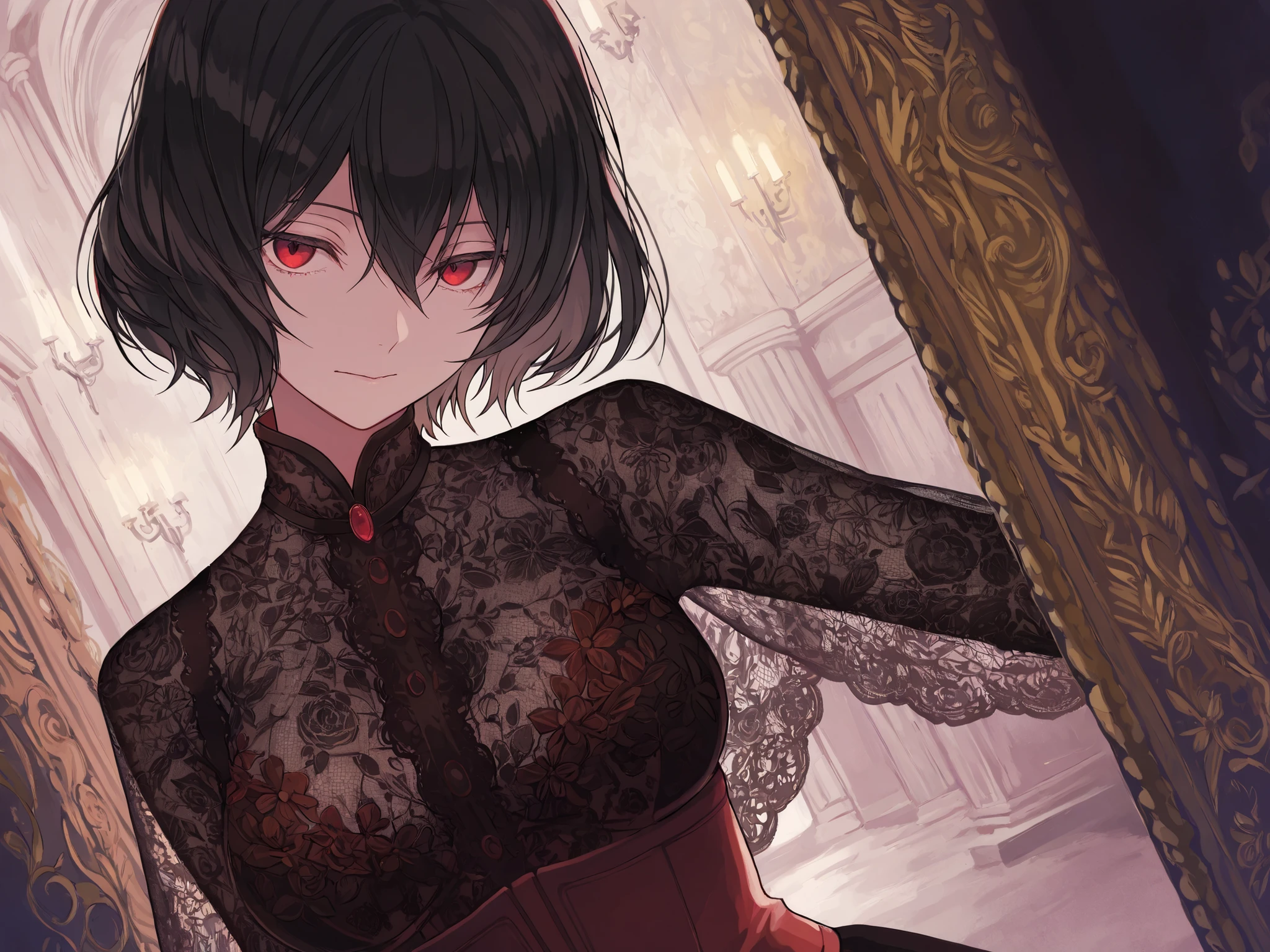 Drawing of a woman in a red dress sitting on a sofa，Miss，Full figure，Holding a diary，Wearing expensive jewelry，30 years old，Exquisite makeup，The temperament of the superior，Cold eyes，An angry look，Beautiful artwork illustration，有新海诚Cyril Rolando、Cyril Rolando和藤田五郎，Cyril Rolando，灵感来自Cyril Rolando，In the style of atey ghailan，Shinkai Makoto style