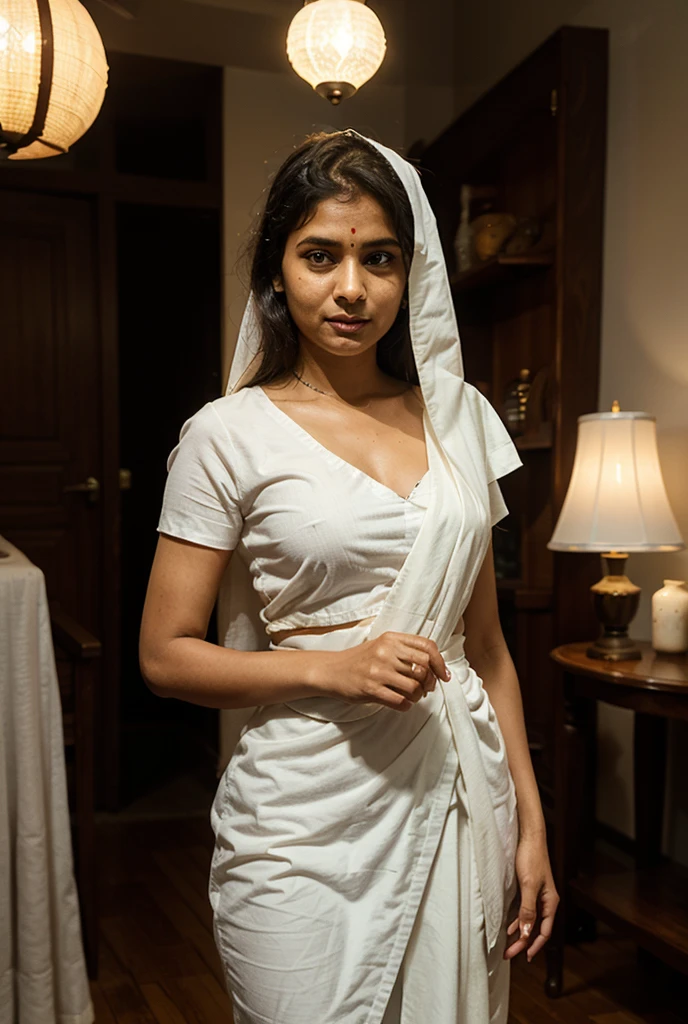 44 years old indian aunty in black sitan nighty stand on bed