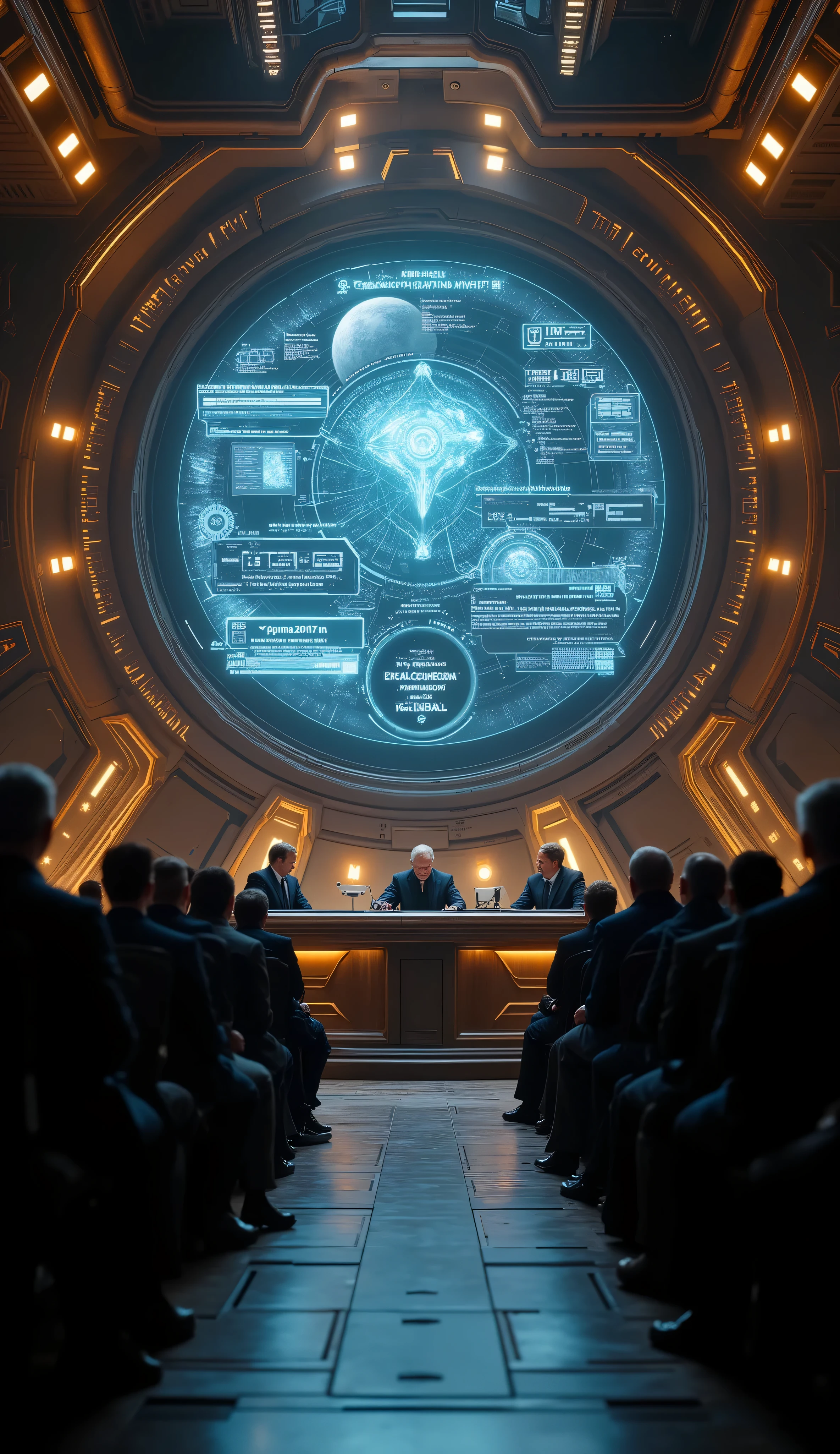 There were a lot of people in the room sitting around a large table, beeple and greg rutkowski, beeple. hyper photorealism, beeple and mike winkelmann, Beeple e Tim Hildebrandt, beeple |, author：beeple, beeple art, beeple artwork, artgem and beeple masterpiece