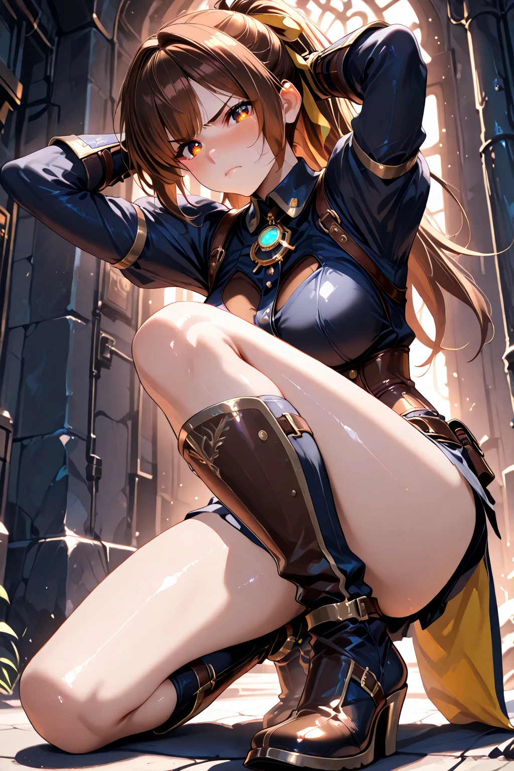 Browsing Caution,(In prison,Arms chained to an operating table,Legs chained to the operating table,Metallic colored Sailor Ballerina transforming heroine,Shiny metallic leotard with ruffled skirt,Sleeveless,Waist ornaments and armor adorned with large jewels,Transformation Heroine Hair Accessories,Ripped metallic thigh-high socks,A big red ribbon and a big jeweled brooch,Shiny metallic heroine costume,Tight transforming heroine gloves:1.5),(Men and women  in the ,A transforming heroine gets :1.5), (,:1.5),(Wide-,Raise and stretch your arms, lying on the operating table,Legs stretched out to the sides:1.5),(Men surrounding a girl,His arms are shackled,Her legs are strapped to the operating table,Restraints bind the limbs,Massive , Pool:1.3),belly button, (The girl is crying,Open your mouth:1.3),Sweat,, (Petite Girls,young,thin,Very small breasts:1.5),Blonde twin tails,Perfect Face, Perfect ,(Cowboy Shot:1.5),(から溢れる:1.2)