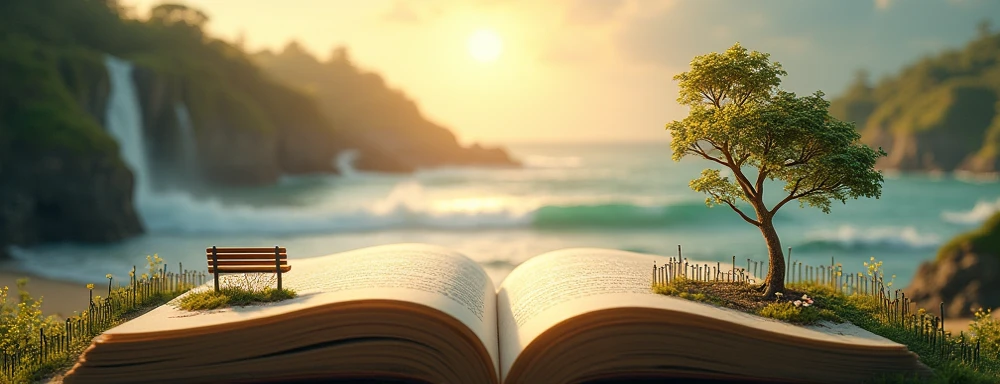 Open Bible in a beautiful paradise