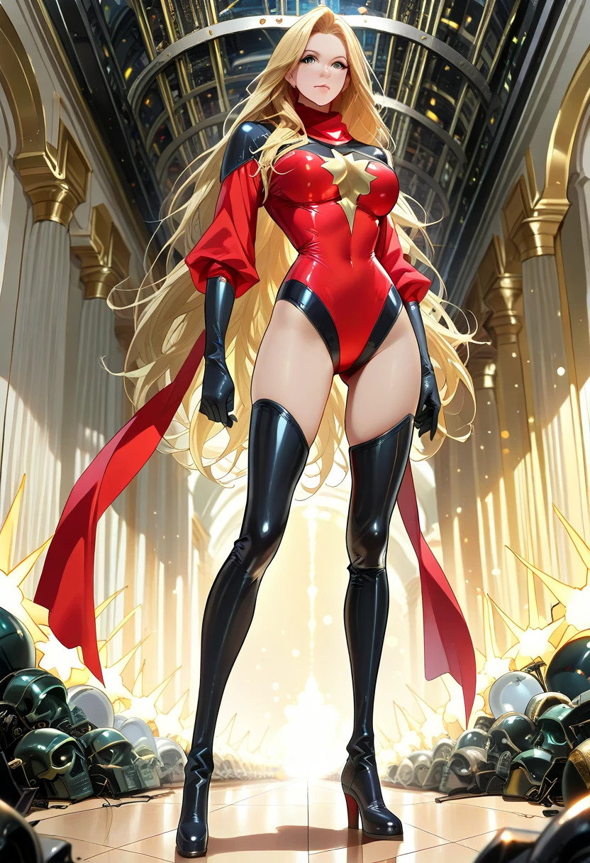 Woman saluting,Blonde,Long hair is thick,very red lips,Big Ass,Narrow waist,Long legs,Green Eyes Standing 8k(( A sloppy smile,The face we're looking for, Winking)), ,8k(( Anime Style, The facial expression is good, Anime Style緑色の眼, The facial expression is good:1.５)), Standing at the station, Morning, Beauty, soldier, uniform,spring,cherry blossoms,Looking at the camera, clear hand position, clear depiction of eyes:0.8