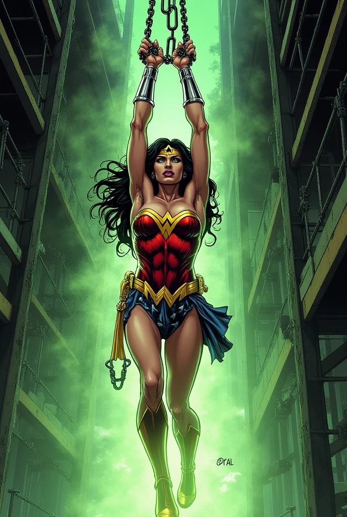 Humiliated and sold into slavery in the mechanical workshop. 

The captured Wonder_Woman is bound with her arms above her head and her legs spread apart under a large metal frame. She yells and screams to call out her enemies and beg for mercy and bursts into tears.

Wearing a stoking fishnet and garter belt. Use a tick collar in her neck. Her body and swimsuit are smeared with grease. Forced into . Ashamed. She is helplessly bound by her wrists and ankles with chains. Wearing a tight swimsuit. Trapped in the slave market, helplessly bound by her wrists and ankles with chains. Enslaved and abused. Wearing an , tight, low-cut, sleeveless bathing suit, stoking fishnet and garter belt and using a donkey collar  in your neck. She yells and screaming, bursts into tears. She yells and screams and beg for a mercy. She bursts into tears. (DC comics) helplessly bound with chains. Her arms are positioned above her head. Her legs are spread apart. Wearing 7/8 fishnet stockings and garter belt. Keeps her  aroused. wearing 7/8 fishnet stockings and garter belt. Wearing a pair of fishnet tights, garter belt.  Using a white maid ribbon lace.  With your arms tied behind your back.  A rope is wrapped around her body.  The strings run down the middle over her back through her tight sleeveless suimsuit, to tie her legs just above the knees and ankles.  A thick necklace is around her neck.Swearing fishnet tights, garter belt.  Swearing a rench maid headband ribbon lace.  captured, rendered helpless by chains, kidnapped. Her arms are box tied behind her back with her arms pinned to her back as the hope is looped around her body, then the ropes goes down the middle over her back through her wedgied sleeved swimsuit to tie up her legs just above her knees and ankles.
