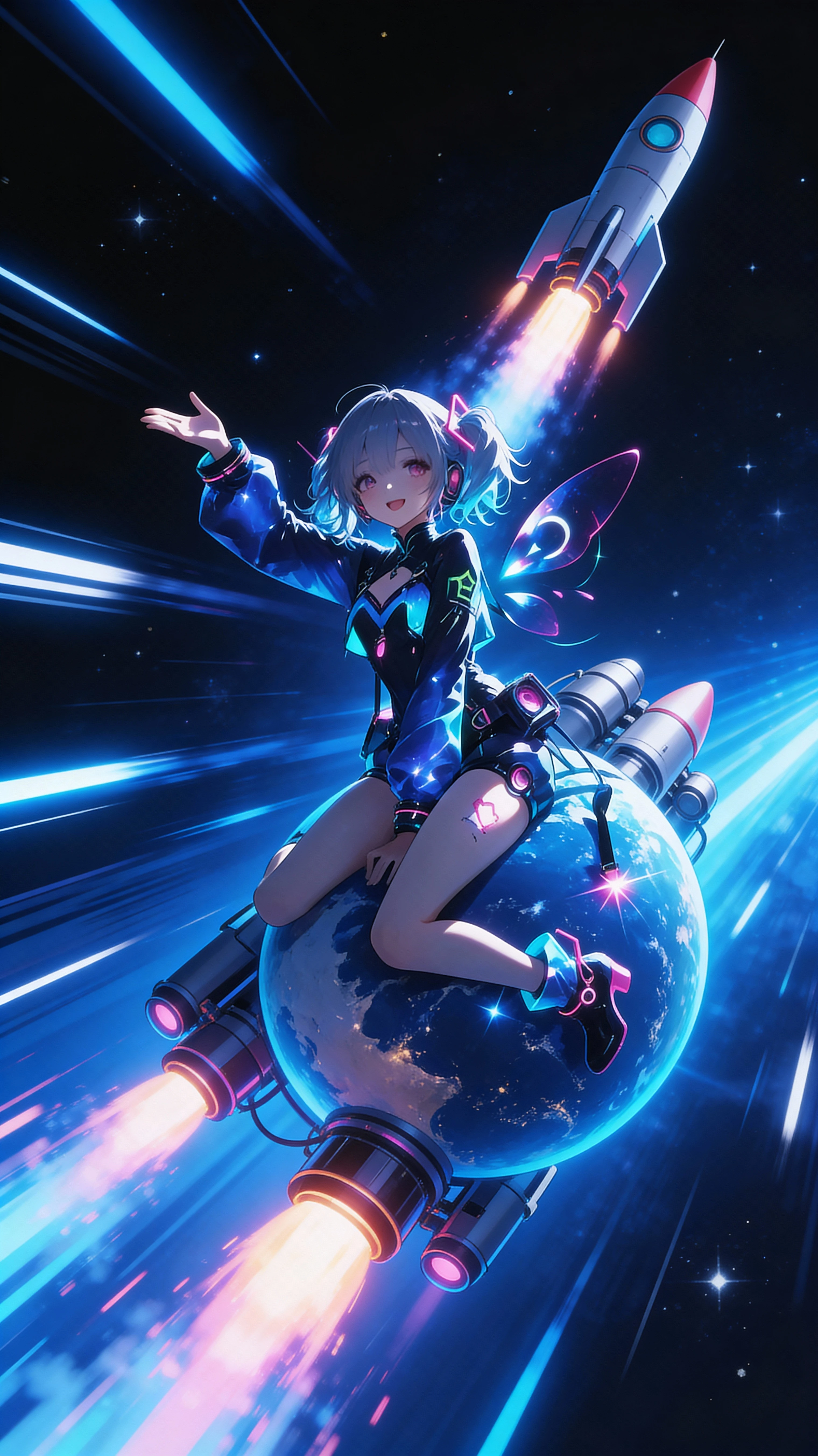  woman (age 25,  starfleet explorer mini dress, bubble dome helmet) she is exploring an alien world when mushroom women come out and inspect her
