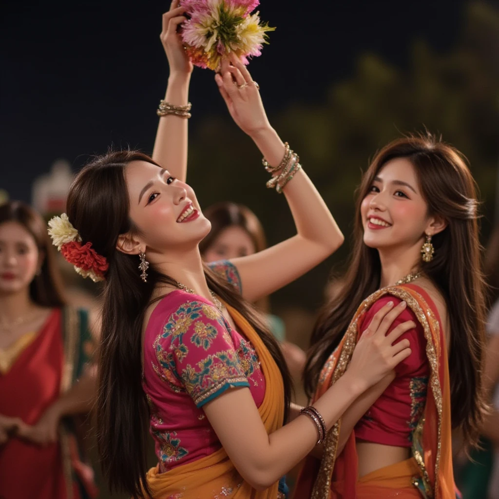 (a lot of girls,fun,energetic,playful),bright, vibrant colors, beautiful detailed eyes, beautiful detailed lips, (long, flowing, wavy, colorful) hair, (fashionable, trendy) clothes, (cute, mischievous) smiles, (cheerful, joyful) expressions, (dynamic, lively) poses, (sunlit, sunny) garden, (lush, blooming) flowers, (leafy, green) trees, (colorful, fluttering) butterflies, (giggles, laughter) filling the air, (spinning, twirling) skirts, (excitement, enjoyment) in every movement, (joyful, carefree) atmosphere, (best quality, high resolution) image, (vivid, vibrant) colors, (ultra-detailed, realistic) features, (soft, natural) lighting, (playful, energetic) composition.