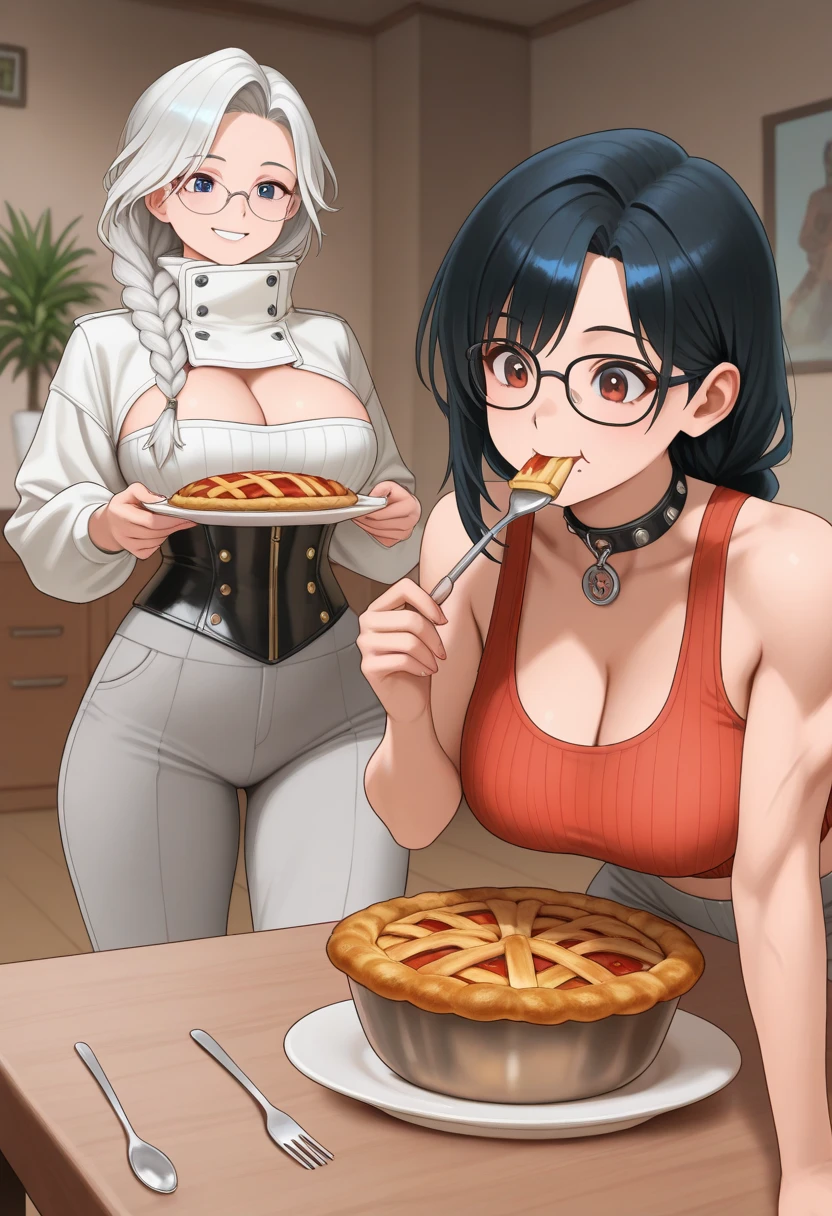 (highest quality:1.2),(Perfect beautiful face:1.2),(Perfect and beautiful posture:1.2),(Three extremely sweaty cleaners hugging each other,((Sweaty body:1.2), (Thick eyebrows:1.0),(Chubby:0.8), (Wearing a sweaty apron, (sweat stain:1.3)), The smell of sweat drifts, Beautiful dark eyes, Cheek rubbing, smile, (mature female), They are grilling and eating meat in the warehouse.