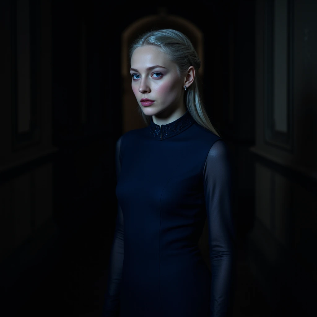 1girl, solo, brown eyes, white hair, (HP: 1), walking in a dark subway car, (surrounded by many people: 1.2), crowd, full body, (uniform: 1.5), dullyarts, damaged background details ,eye details,(The Last Survivor\), (realism:1.4),official art,unreal 8k wallpaper,ultra-detailed,horror unique,masterpiece,best quality,(dynamic angle:1.4),(dark and elegant Lighting: 1.2), Calm, Dim Colors, Horror, Horror Style, Medium 