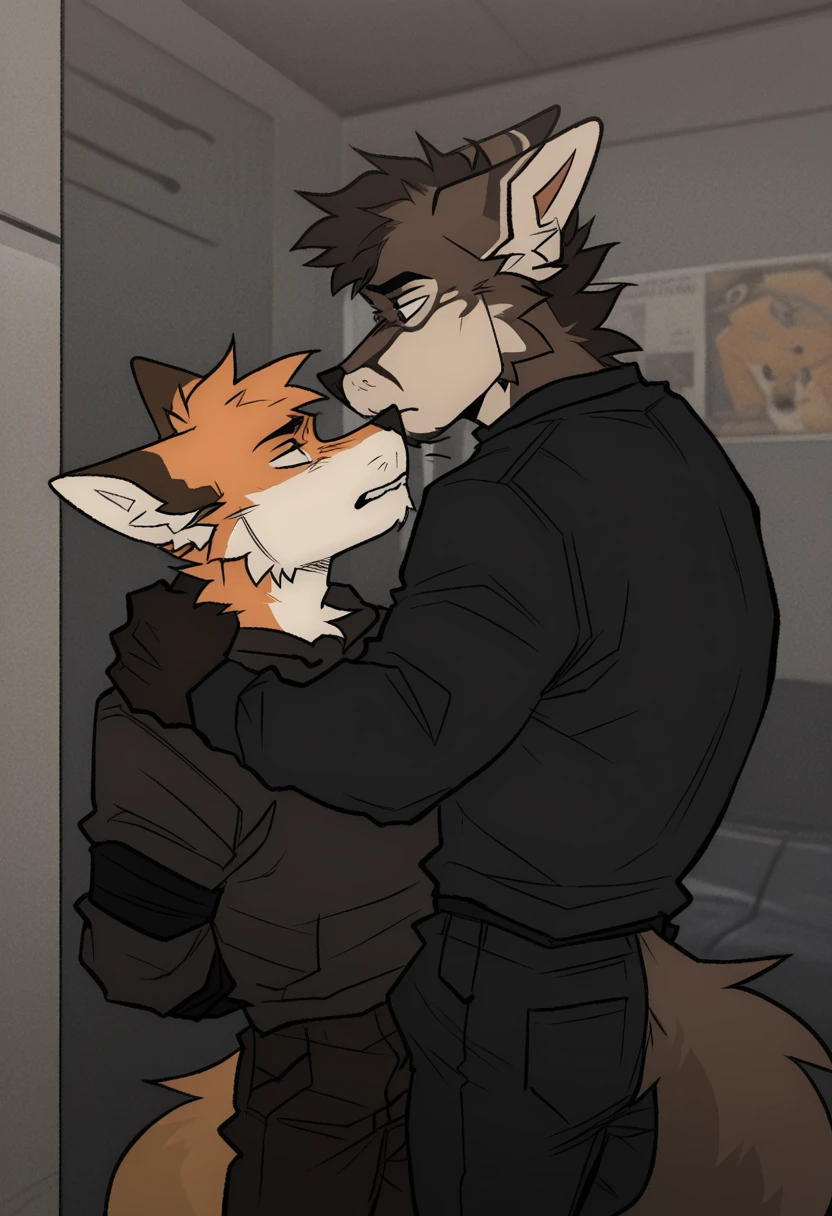 man,dark room bed background,white tiger,Sky blue white tiger pattern,rough expression,intoxication,somnolence,serious expression,sweating,Rough breath,Odd Eye,man얼굴,딥kiss,Close your eyes,black pants,white shirt clothes,nsfw,Hug,kiss,incest,penis,stroking,touching,holding your head,Take off your pants,drooling,Rough breath,딥kiss