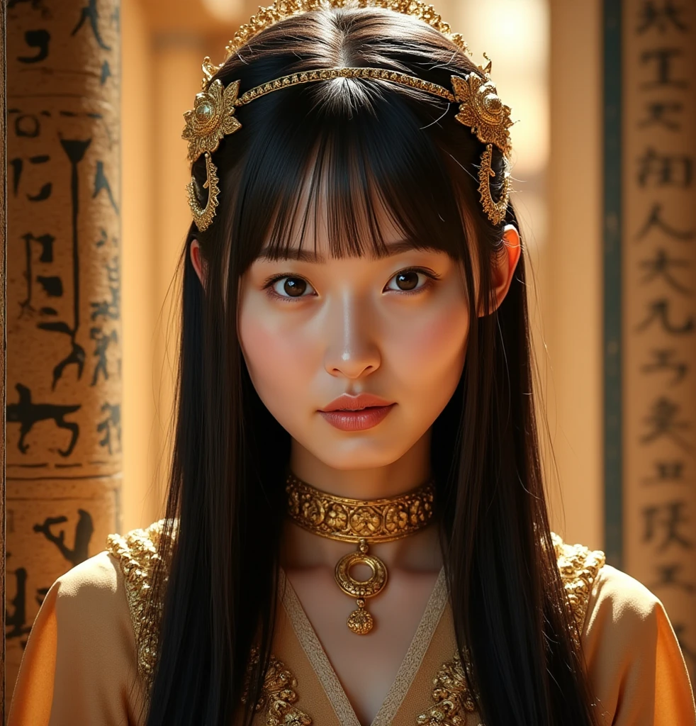 Charming Chinese dancer,face reta,franja,Antecedentes altamente detalhados,Mulher branca bonita com peitos grandes e macios e pele branca. peito enorme: 1.4,Rosto altamente detalhado, Olhos detalhados,