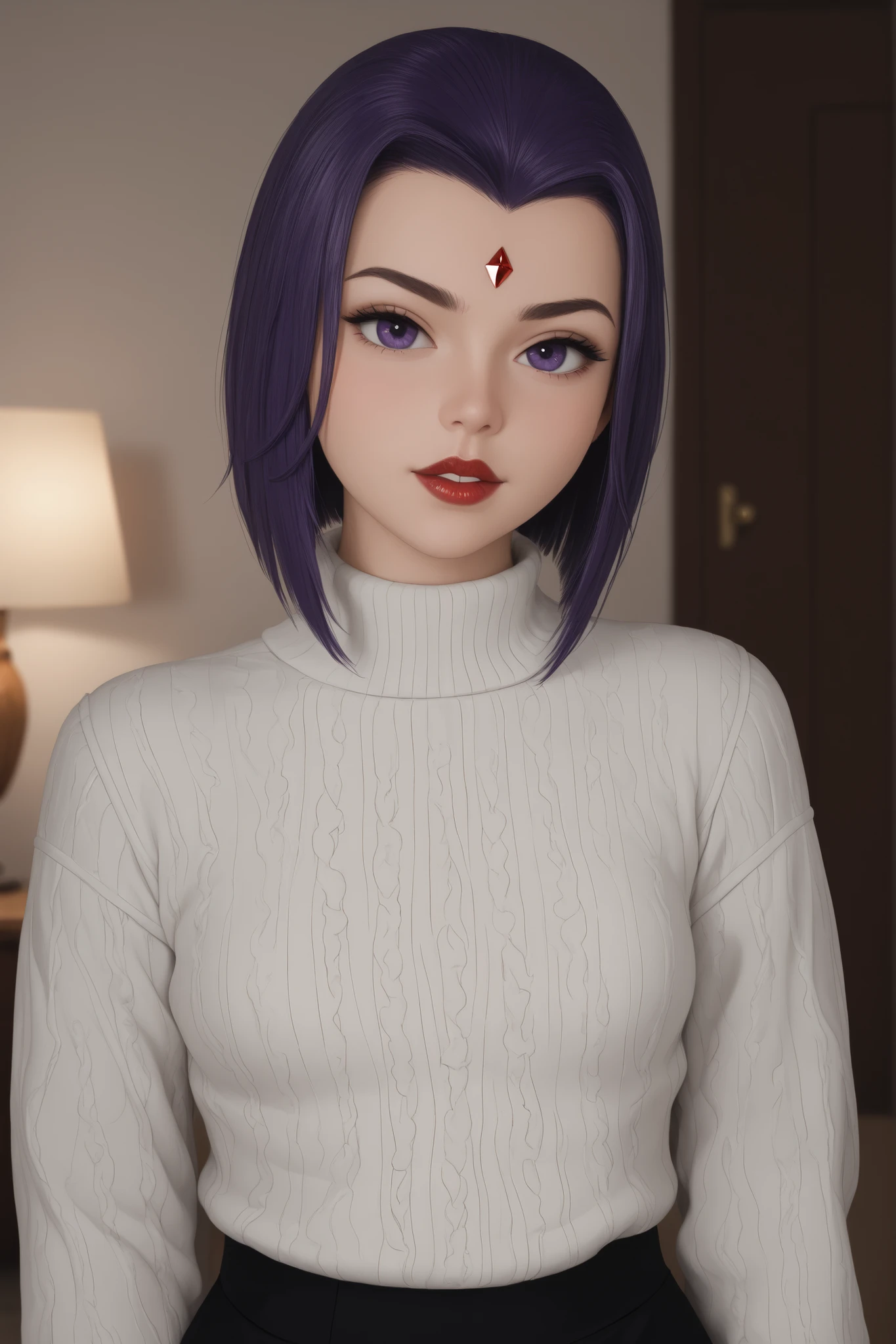 Naruto female oc, half black half white hair,eyes with heterochromia, perfect lighting,blush,bangss,Uchiha