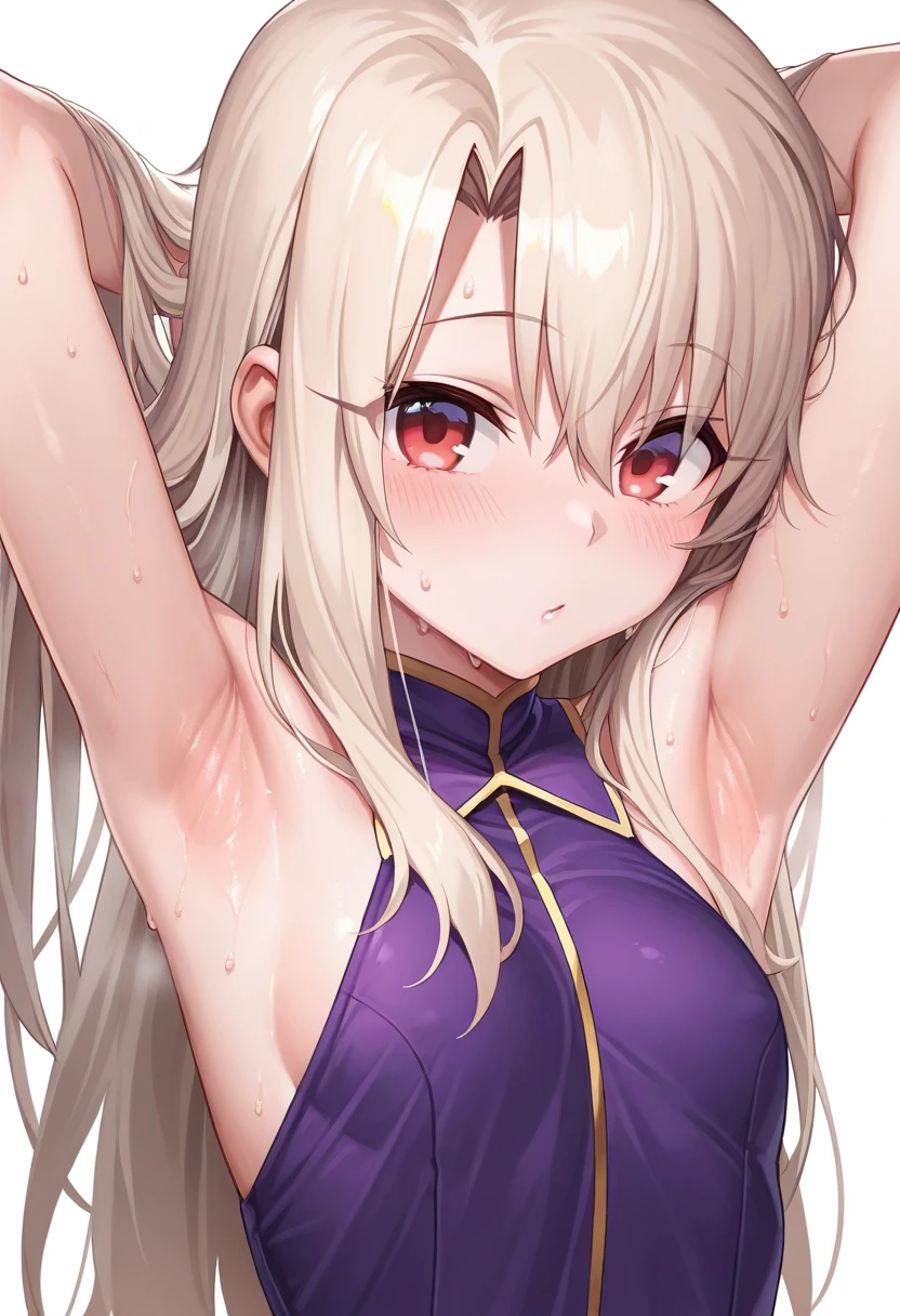Anime girl with long blonde hair and horns holding a sword - SeaArt AI