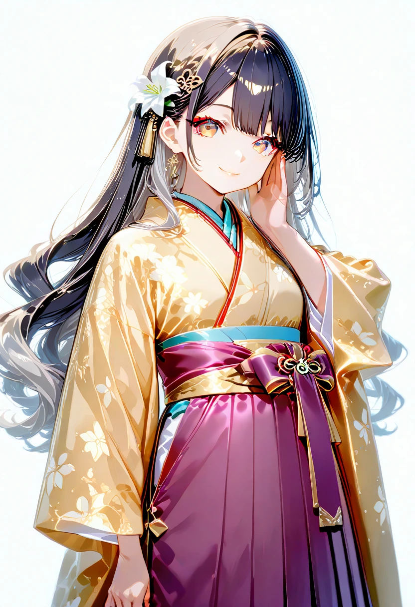 cabelos preto e longos，Kimono skirt