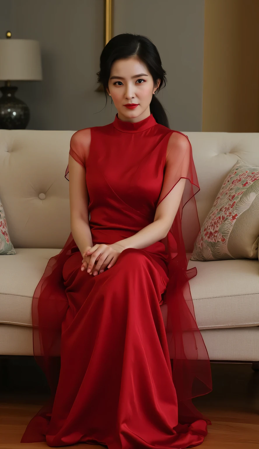 Red Chinese dress, 1 Girl, Solitary, 