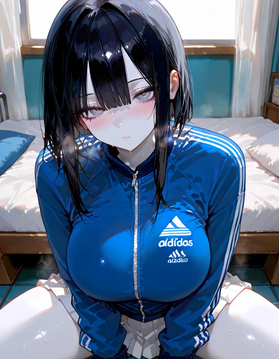 (must be follow these prompts:2.2),masterpiece,best quality,extremely detailed,(in her clothing:3.5),(in her track suit clothing:3.6),(adorable expression:2.5),(usual face:2.2),(displayed one girl on single picture:2.4),(black hair:2.1),(ジャージを着用している身長が低くて少しふくよかなHigh school girls:2.2),(そのHigh school girlsはあどけない印象だが臭い??をかけられたジャージの上着とズボンをそのまま着用している:2.1),(そのHigh school girlsは湧き上がった??に対してジャージを着たままでこらえている:1.4),(A very rigorous training session with sweat, ????? and love juices gushing out:2.3),(Whenever I lose a match, my coach punishes me by making me ??? inside her ?????? all night long.:2.7),(そのHigh school girlsのジャージを着用している全身には性的??に達しながら分泌されたぬるぬるした分泌物がまとわりついた:1.7),(そのHigh school girlsは男子部員達に脱いだジャージの汗の臭いを嗅がれたり??をかけられたりしている:2.5),(そのHigh school girlsは着用しているジャージにだいぶ前に??されたのでしみこんだ??がやがて琥珀色に変色している:2.3),(libidonous tumultus are happened on her under her track suit:2.2),(そのHigh school girlsのジャージの股付近は汗と??のために臭くなっている:2.6),(そのHigh school girlsはInnocent faceでとても可愛い:1.9),(??な??がそのHigh school girlsのジャージのズボンの内股を伝って滴っている:2.1),(そのHigh school girlsのジャージに覆われた????は強い??のせいでパンパンに膨らんでいる:2.4),(men's elected twangers were inserted her to the depth:2.3),(もちもちした丸みがある身体の??臭いHigh school girls:2.3),(she was already stroked up to the depth intervaginal sensuous spot:1.8),(notably buldged up her inner ????? majora:2.6),(A young, shy ????:1.5),(having ??????????? in her clothing:2.6),(運動中のあどけない印象のHigh school girls:2.3),(そのHigh school girlsは身長は低いがほんの少しだけむちっとした身体をしている:2.1),(The ?????? of his tracksuit pants is discolored with ?????????? stains.:2.5),(そのHigh school girlsはズボンの下に隠れて見えないその???から??を滴らせながら痙攣している:1.8),(そのHigh school girlsのむちっとした太股をしっかり包みこんでいる臭そうなジャージのズボンは??な分泌物のために湿っている:2.0),(そのHigh school girlsは股間がドロドロになってもそのジャージのズボンはしっかり履いたまま耐えている:2.5),(ズボンの上からいつも自分の股間を押さえているHigh school girls:1.7),(A ???? filled with childish embarrassment:1.5),(そのHigh school girlsのジャージに覆われた??や??は強い??のために張っている:2.4),(そのHigh school girlsは真面目に練習している:2.5),(そのHigh school girlsの脚は短くて太い:2.2),(High school girls:2.2),(she looks like japanese idol:2.3),(Tracksuit pants are made of a durable fabric that will never tear.:2.3),(Her ??????? are completely hidden under her jersey:2.4),(she looks like a lolita:2.0),(これらは他の誰にでもなく全てそのHigh school girls自身に降りかかった内容:3.5),(Make sure to depict the face:5.3),(Calm expression:4.3),(Innocent face:3),(そのHigh school girls一人だけをしっかりと描いた:3.3),(登場人物はそのHigh school girlsのみ:4.2),(Portrait Style:5)