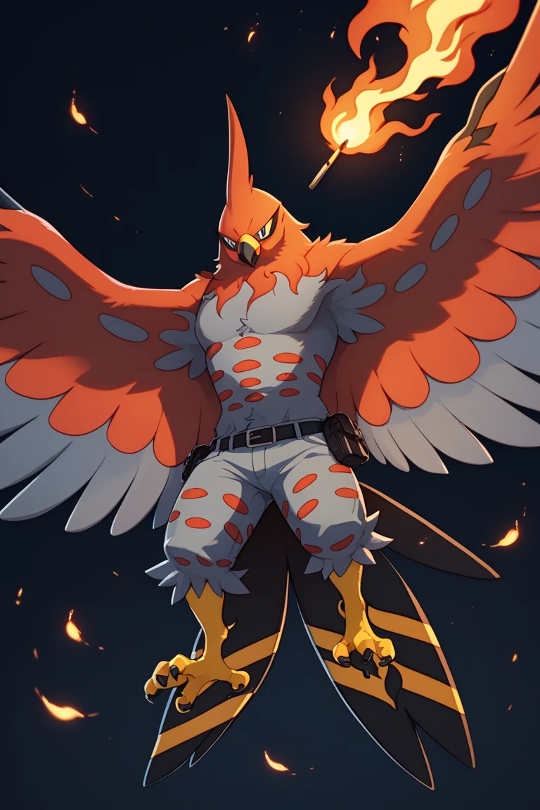 Zoroark, similar to pokemon, anime, belly, (Chubby), blue , detailed lump, big , expanding bulge, , , pose
