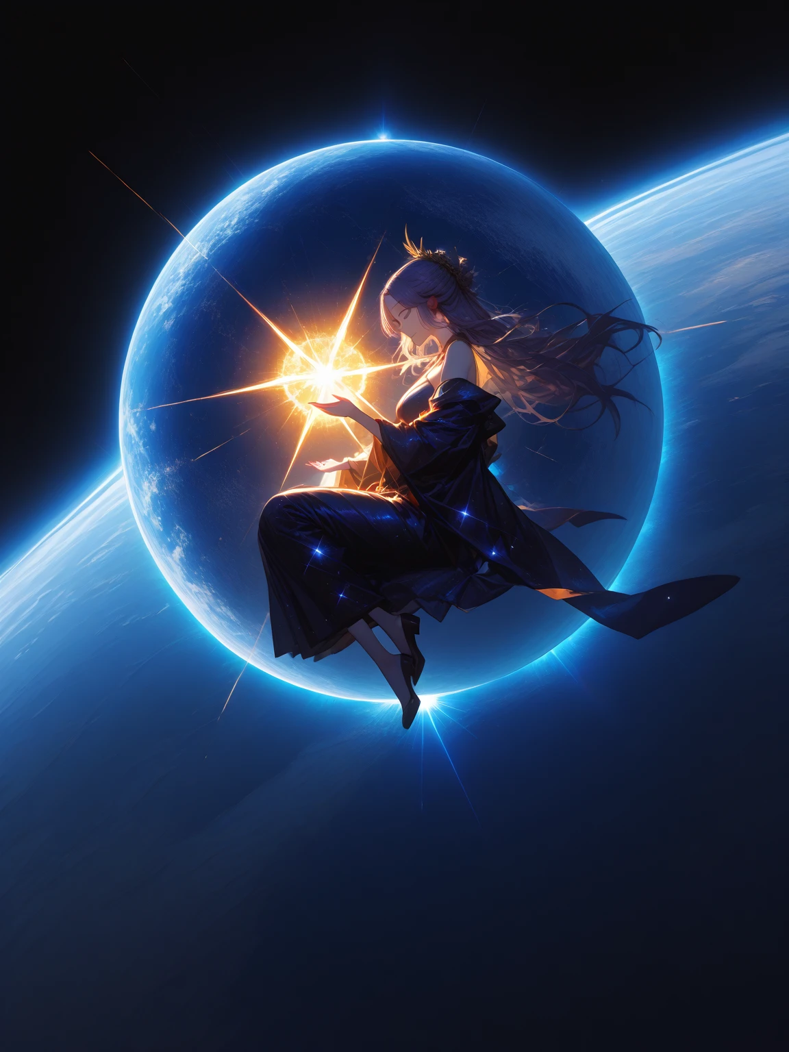 In a forgotten corner of the cosmos, there is an extraordinary planet called Morpheon, whose essence lies in the unparalleled art of transformation. This cosmic world, unlike any other known, is a true master of metamorphosis, a spectacular dance of change that unfolds every 48 hours. Imagine yourself exploring the vast lands of Morpheon, where the landscapes transform before your eyes. One day, you may find yourself in a lush forest, with trees that glow with colors you've never seen before. Within 48 hours, this forest can transform into a desert of sparkling crystals, where dunes of precious gems sparkle in the light of two resplendent moons. Morpheon's weather is a spectacle in itself. Experience soft snow falling one morning and, in less than two days, feel the scorching heat of the sun over golden dunes. Electrical storms can give way to sparkling auroras, providing a celestial spectacle that defies conventional understanding of natural phenomena. The creatures of Morpheon are also witnesses to this constant metamorphosis. Quickly adapting to changes, their color patterns and abilities evolve in sync with their ever-changing environment. Morpheon, a living planet of transformation, where each visit is a unique experience and each dawn is a promise of new wonders. A true cosmic spectacle that defies monotony, inspiring the exploratory spirit in all who have the chance to witness its ephemeral beauty.