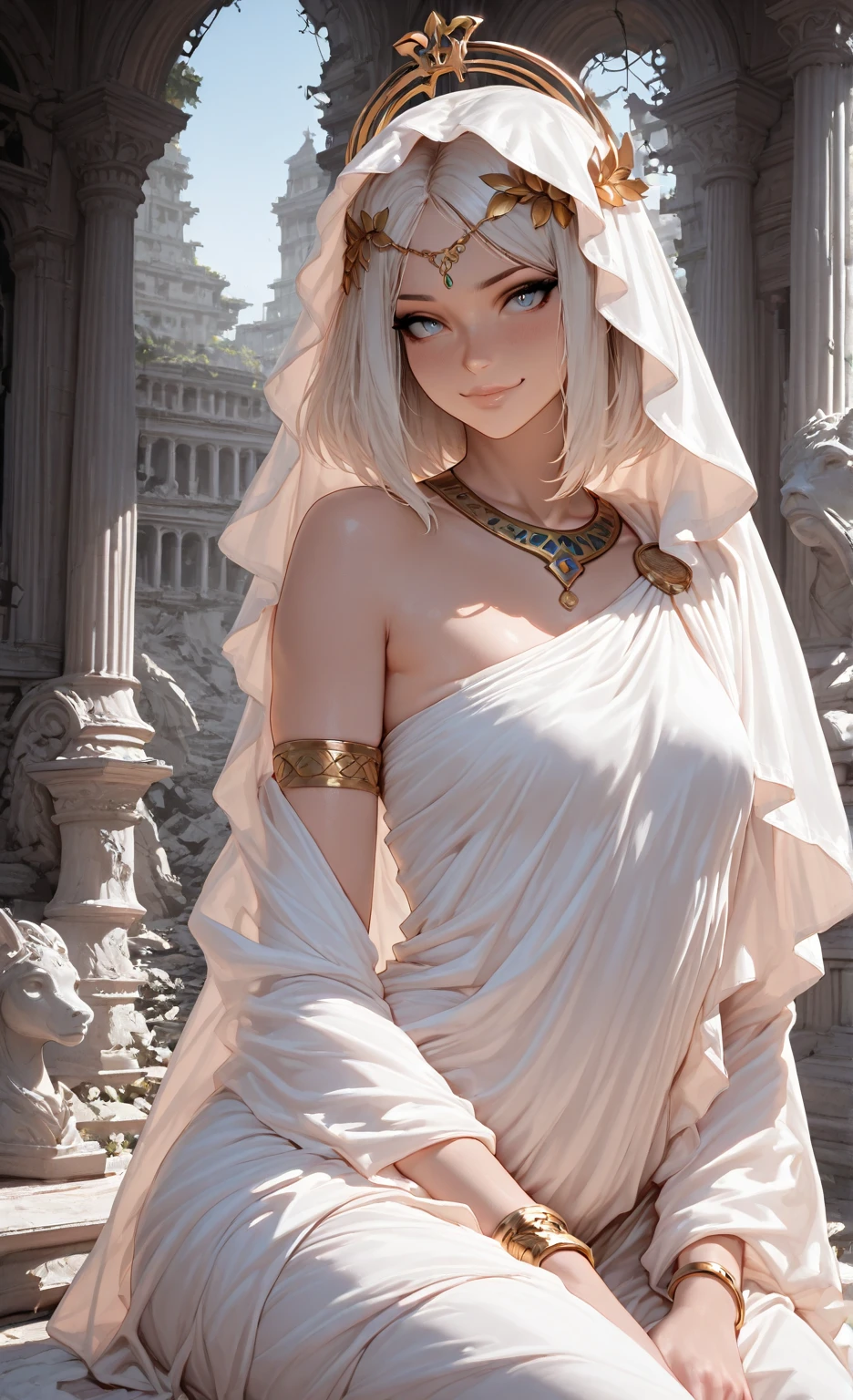 The elf is very beautiful, her body is slim and toned, His skin and hair are white with gold tones., His eyes are golden with a beautiful shine., his countenance is very attractive, her hair short but well combed, Her legs are slim and toned and her hands look very delicate both physically and mentally..