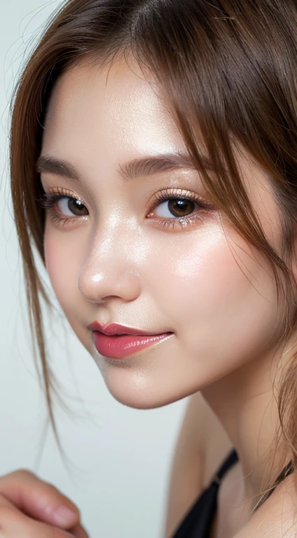 (masterpiece:1.3), high resolution, ultra detailed, extremely detailed CG unity 8k wallpaper, realistic, photo-realistic, RAW photo, beautiful detailed face, pale skin, realistic glistening skin, detailed cloth texture, detailed hair texture, Perfect body, Beautiful Face, accurate, Anatomically correct, Highly detailed face and skin texture, natural neck length, (beautiful hands), (fair skin:1.1), (well-aligned teeth:1.1), (Sweaty skin:1.2), 
BREAK, 
Detailed eyes, symmetric eyes, Light Brown eyes, Double eyelids, Thin eyebrows, (Glossy lips:1.4), ((A face with waiting for a kiss:1.2)), (blush:1.1), (A sparkling small hair accessory:1.1), 
BREAK, 
(A classy and Cute woman1.3), (, , , navel:1.4), 
BREAK, 
medium large breasts, slender figure, firm abs, 
((random hairstyle, Dark blonde hair, wavy hair, long hair, asymmetric bangs:1.2)),  (Close up shot:1.2), (looking at viewer), (beautiful smile:1.1),  From above, 
BREAK, 
 (((A view of mountain:1.3))),
