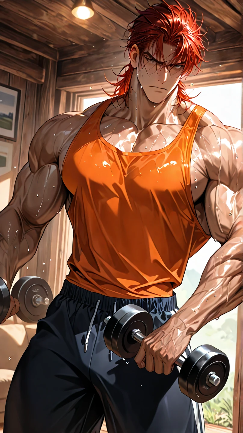 muscular boy , alone ,  , lying down, garden  , soft shading, standing , mbbbbb , smile , blue hair, green eyes ,() , white sleeveless shirt and blue shorts, hyper muscle, Huge muscle , bigs pecs muscle, bigs muscles , muscular thighs, muscular glutes, muscular legs masive muscles , ass muscle, light skin color white , Prince muscle , is waiting in the garden , macro muscle , muscle growth , too many muscles , yaoi , gay  , Prince boy 