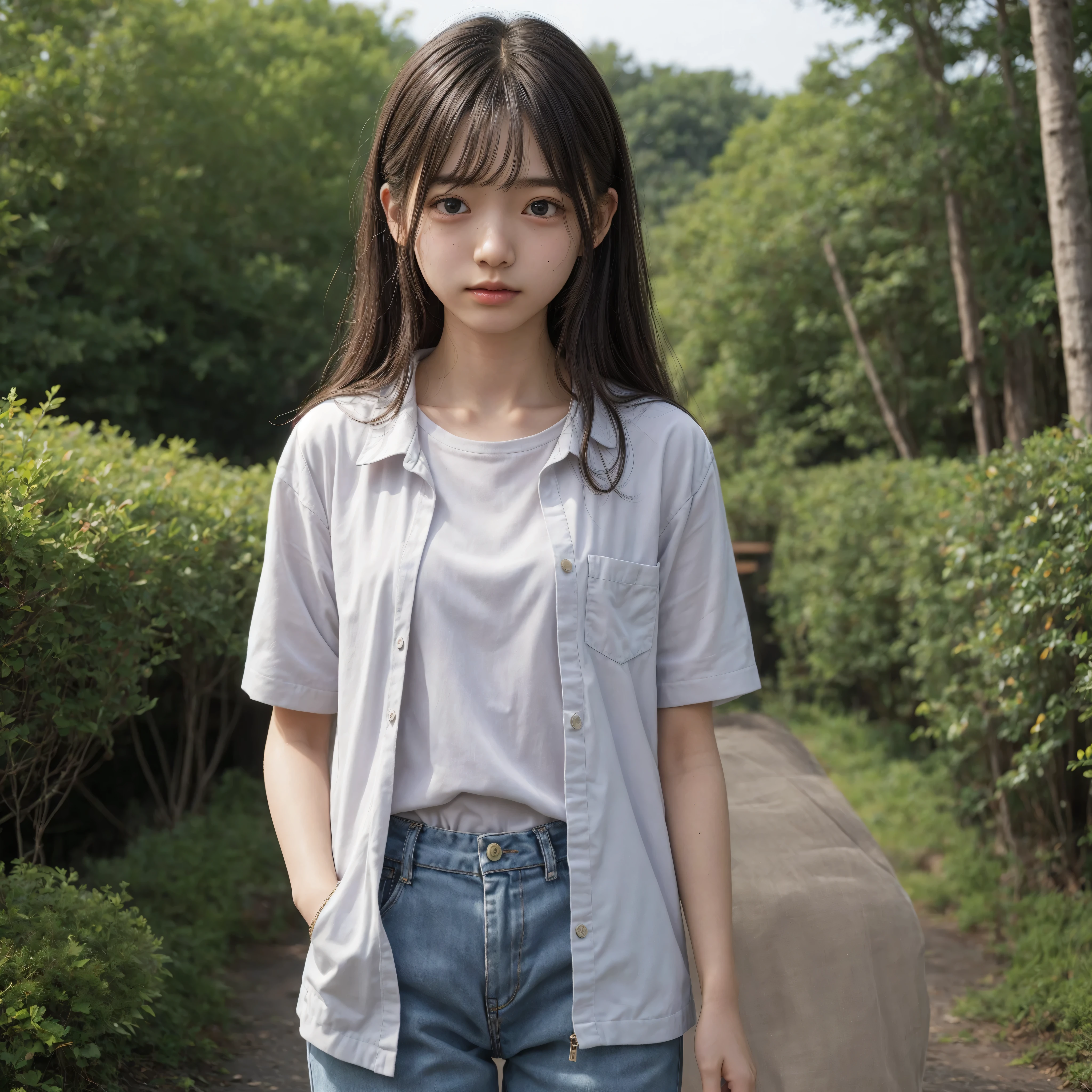 top-quality,ultra-detailliert,​masterpiece,realisitic,Photo Real,Bright lighting,1 girl in, an extremely beautiful 17-year-old girl, (kawaii:1.2),Thin smile, (Blue eyes),(brown haired),(bangss),perfect glossy skin,flawless skin,((erotick, and  )),((accurate hands without incongruity)), large full , thin waist, Look at viewers,((a sailor suit)),((Short sleeve uniform white tshirt)),(red necktie),(Blue Mini Pleated Skirt),(((skirt lift by yourself))),(lifted by self),(Showing ), on, focus,((Sit up,spread legswide)), sockes, (Black knee socks),(Loafer shoes), during daytime,On the train,Horizontal long seat with your back to the window