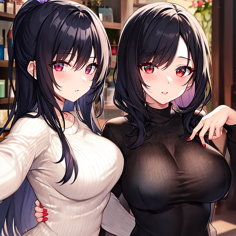 2heads, a very short chubby woman with 2 heads. She has enormous breasts. She is outside in a city at night. She has shoulder-length messy hair. She is wearing dark eyeliner. She looks punky and short. She has gigantic breasts. She is wearing a tight hoodie and jeans. She is blushing. She has a teasing, spunky personality. She is pouting. She is blushing. She has massive breasts. She is extremely short and looks young. She has large eyes and looks cute and young.